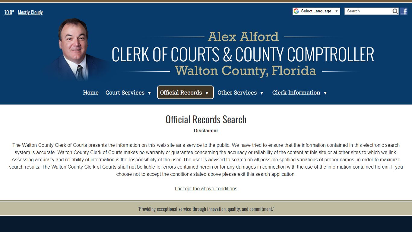Official Record Search - Walton County Clerk of Courts & Comptroller